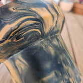 Jesmonite Goblet Pot (large) - Navy/Tan Marbled